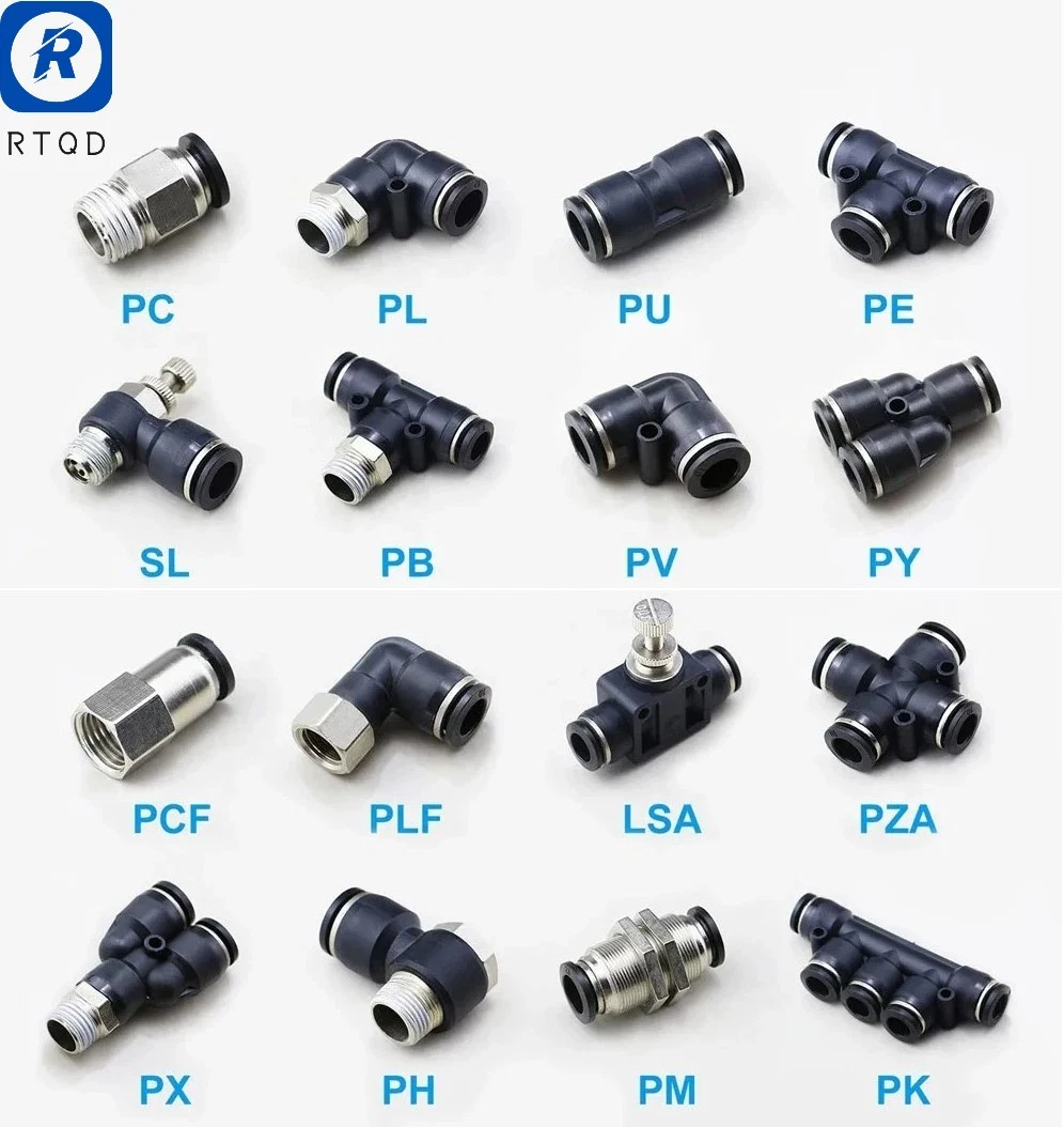 High Quality and Low Price Pneumatic Component Pneumatic Accessories Push-in Wholesale One Touch Fitting Pneuamtic Fitting Pl Series Pl8-M5 Air Connector